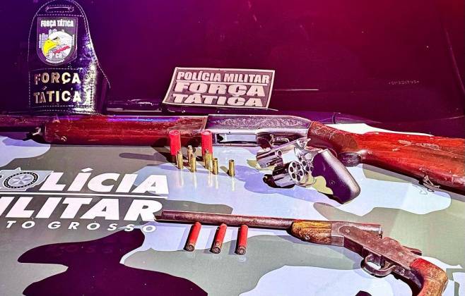 policia-militar-apreende-armas,-drogas-e-caminhonetes-durante-abordagem-em-juina