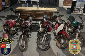 policias-civil-e-militar-recuperam-5-motos-furtadas-do-ciretran-de-mirassol-d’oeste