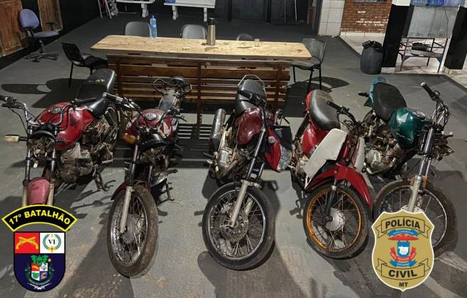 policias-civil-e-militar-recuperam-5-motos-furtadas-do-ciretran-de-mirassol-d’oeste