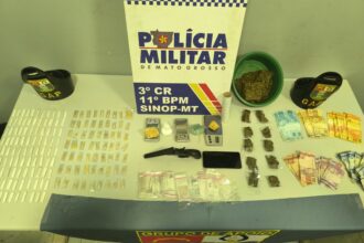pm-prende-dupla-por-trafico-de-drogas,-apreende-180-porcoes-de-cocaina-e-duas-armas